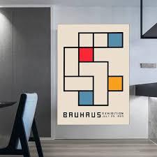 Modern Bauhaus 1923: Minimalistisk Utställningsaffisch