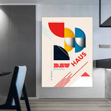 Bauhaus Minimalistisk Affisch: Abstrakt Geometri & Nordisk Vintage